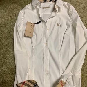 Burberry Brit Women’s White Button Front Shirt NWT